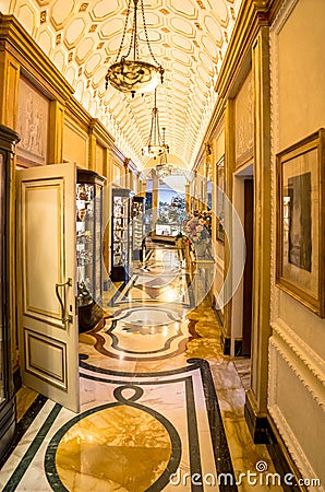 Interior of Regina Palace, Stresa, Italy Editorial Stock Photo