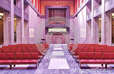 Interior of the famous Vitkov memorial tomb in Prague, Czech republic Stock Photo