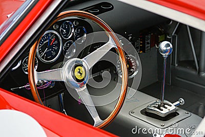 Interior of a Ferrari 250 GTO. Editorial Stock Photo