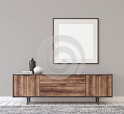 Frame mockup. Modern hallway. 3d rendering Stock Photo