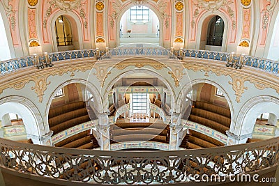 Interior of the Frauenkirche in Dresden Editorial Stock Photo