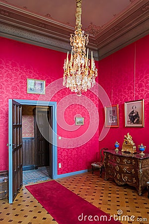 Interior of Gaasbeek Castle in Brussels Belgium Editorial Stock Photo