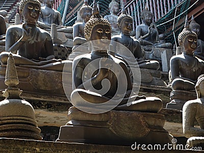 Interior of Gangaramaya Temple, Colombo, Sri Lanka Editorial Stock Photo
