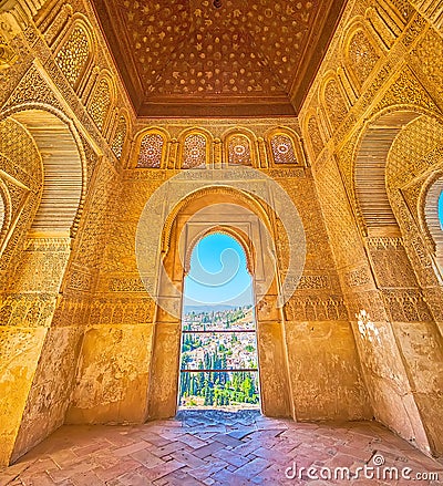 Interior of Generalife Summer Residence, Alhambra, Granada, Spain Stock Photo