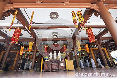 Interior of Giac Lam Pagoda - Ho Chi Minh, Vietnam. Editorial Stock Photo