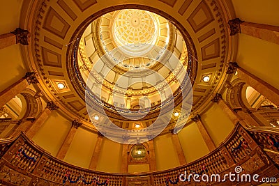 Interior of Gold Dome of Colorado State Capitol Building Stock Photo