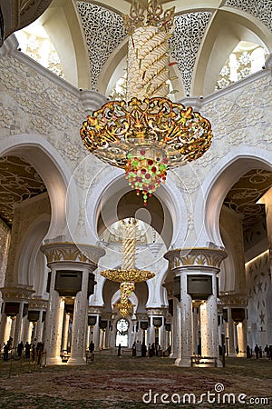 Interior Grand Mosque Abu Dhabi Editorial Stock Photo