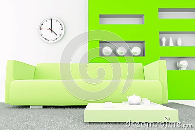 Interior in green tones Stock Photo