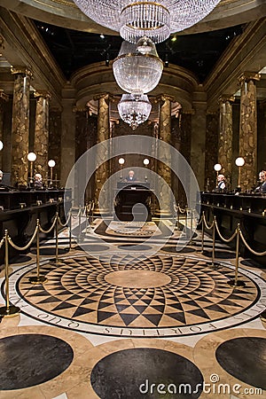 Interior of Gringotts Editorial Stock Photo