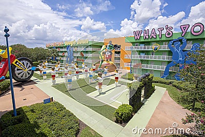 Disney`s Pop Century Resort Interior Grounds Editorial Stock Photo