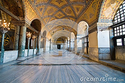 Interior of Hagia Sophia museum in Istanbul. Editorial Stock Photo