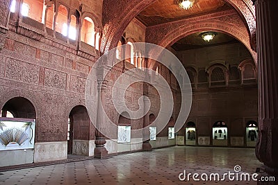 Interior Hall of Junagarh fort, Bikaner, India Stock Photo
