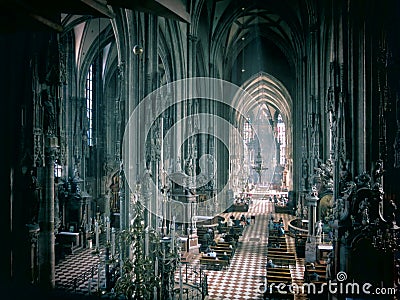 Interior of a historic cathedral Editorial Stock Photo