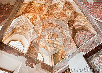 Interior of historical Hasht Behesht Palace. Stock Photo