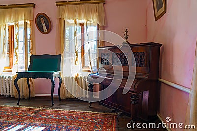 Interior of the house of the Alexandru Donici. Illustrative editorial. October 20, 2021 Donici village, Moldova Editorial Stock Photo