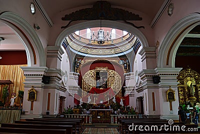 Interior of Iglesia el Calvario church in Tegucigalpa, Honduras Editorial Stock Photo