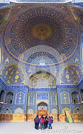 Interior of Imam Mosque in Isfahan Editorial Stock Photo