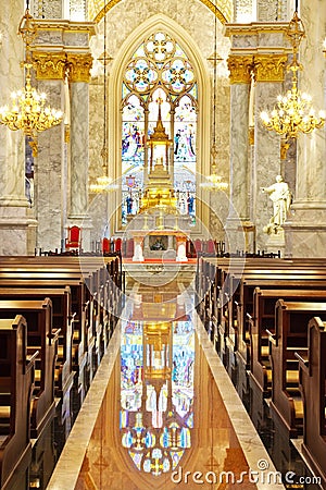 Interior Inside a Catholic Church Editorial Stock Photo