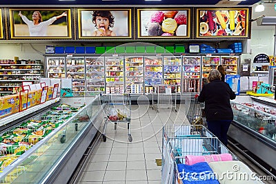Interior of an Israeli supermarket Editorial Stock Photo