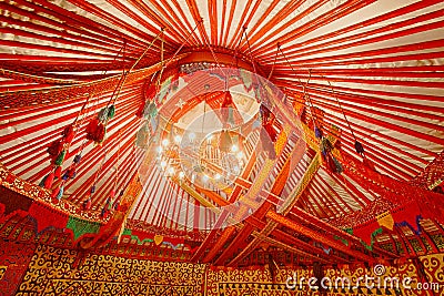 Interior of Kazakhstan Yurt Stock Photo