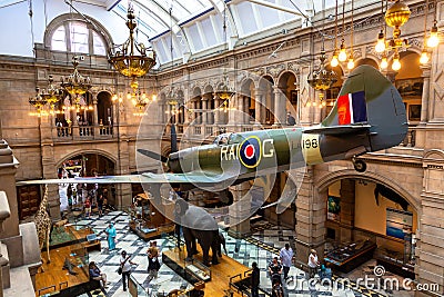 Interior of the Kelvingrove Art Gallery and Museum in Glasgow, Scotland, UK Editorial Stock Photo