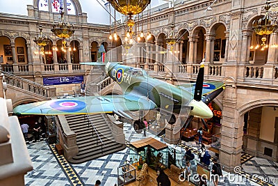 Interior of the Kelvingrove Art Gallery and Museum in Glasgow, Scotland, UK Editorial Stock Photo