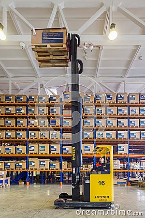 Interior of LADA auto parts warehouse Editorial Stock Photo