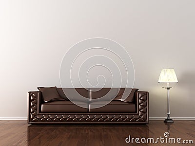 Interior, leather sofa Stock Photo