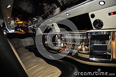 Interior of limousine car Stock Photo