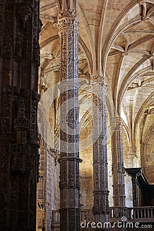 Interior of Lisbon cathedral Stock Photo