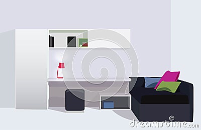 Interior Living room cartoon Stock Photo