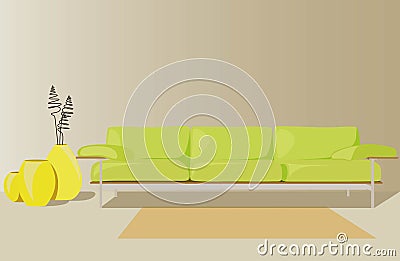 Interior Living room cartoon Vector Illustration