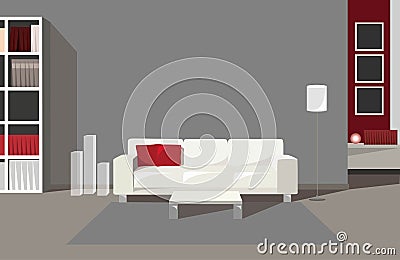 Interior living room cartoon Stock Photo