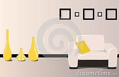 Interior Living room cartoon Stock Photo