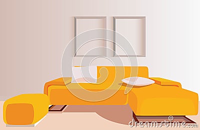 Interior Living room cartoon Vector Illustration