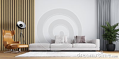 Interior Living Room Wall Mock Up Background Stock Photo