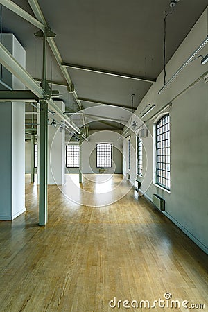 Interior with loft windows Stock Photo