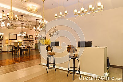 Luxury lighting shop Stock Photo