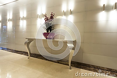 Interior of a luxury hotel hallway Stock Photo