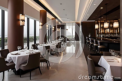 Interior of the luxury restaurant Stock Photo