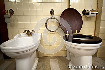 Interior of luxury vintage bathroom Stock Photo