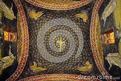 Interior The Mausoleum of Galla Placidia, Ravenna Italy Stock Photo