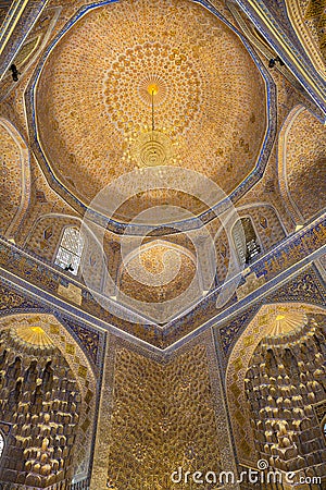 Interior of mausoleum Guri Amir Stock Photo