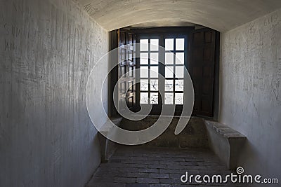Interior of the medieval castle of the city of Consuegra in Tole Stock Photo