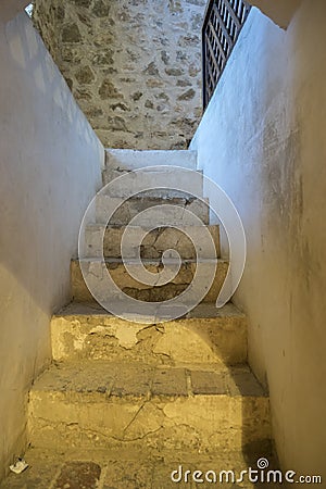 Interior of the medieval castle of the city of Consuegra in Tole Stock Photo