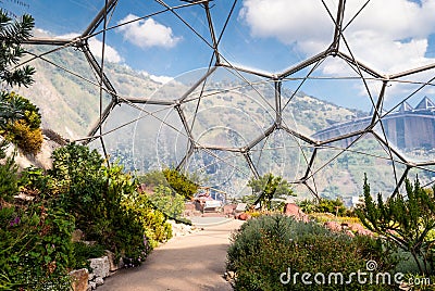 Interior of Mediterranean biome, Eden Project. Stock Photo