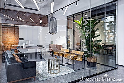 Interior meeting room in modern space office Stock Photo