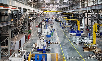 The interior metal manufacturing the view from the top Stock Photo