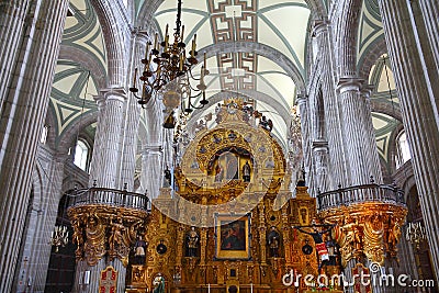 Interior of the metropolitan cathedral mexico city I Stock Photo