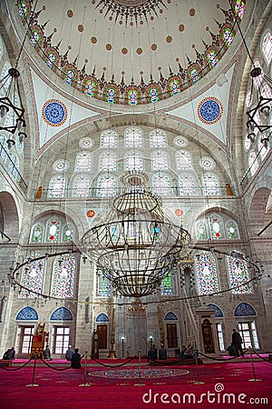 Interior of Mihrimah Sultan Mosque Editorial Stock Photo